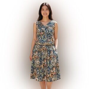 Lida Baday Vintage Skirt & Blouse Set Womens Size 8-10